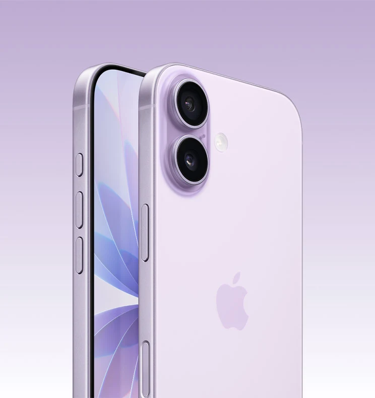 iPhone lavanda em foto de catálogo da Apple